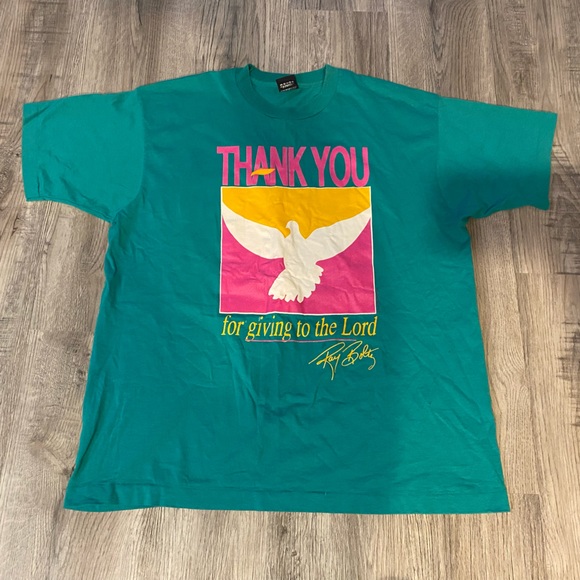 Screen Stars Other - Vintage Screen Stars Best Teal Religious Lord Jesus T Shot Size XL